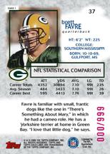 Brett Favre card back